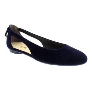 NWT$285 Paul Green US 9.5 / UK 7 Maureen Cutout Ballet Flats Blue Suede Heel Bow